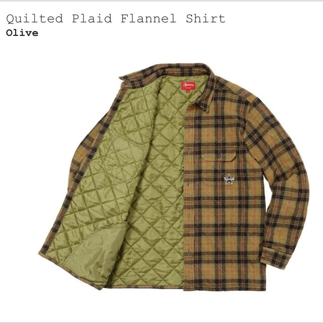 Supreme Quilted Flannel Shirt Olive Mサイズ |