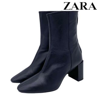 ZARA - 【極美品】ZARA ザラ ソフトレザー ハイヒール アンクルブーツ