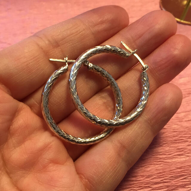 vintage silver925 ヴィンテージシルバー925 フープピアス レディースのアクセサリー(ピアス)の商品写真