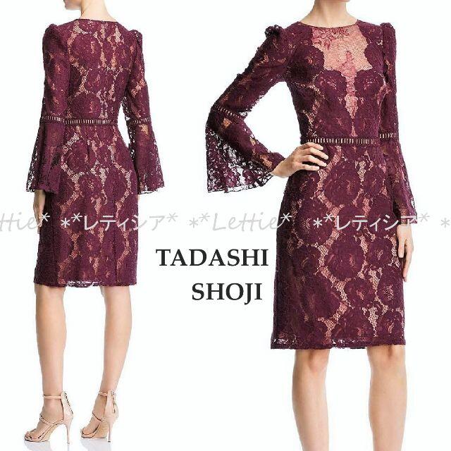 TADASHI SHOJI(タダシショウジ)の新品☆TADASHIタダシショージ☆US４★ローズ刺繍レースドレスワンピース レディースのフォーマル/ドレス(ミディアムドレス)の商品写真