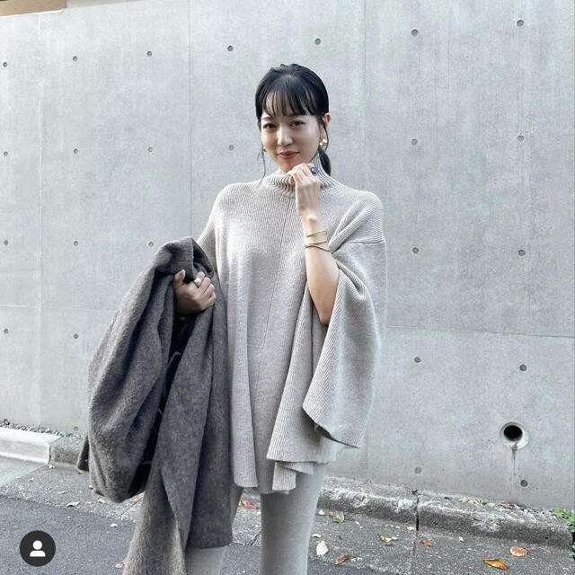 2WAY CAPE KNIT TOPS ブラック