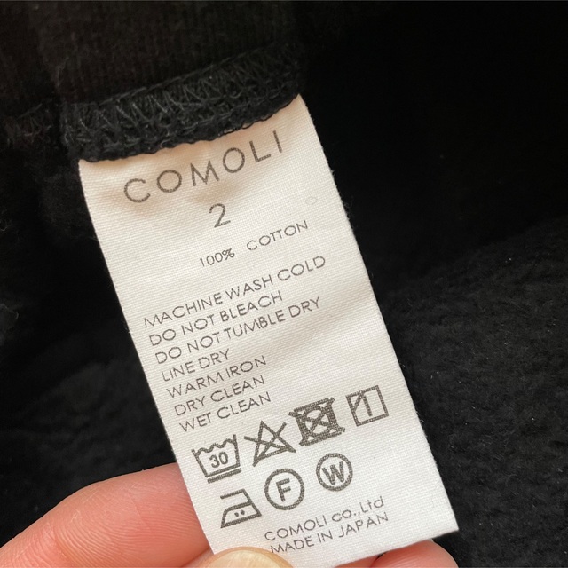 COMOLI 21AW コットン吊裏毛スウェットパンツ Black 2