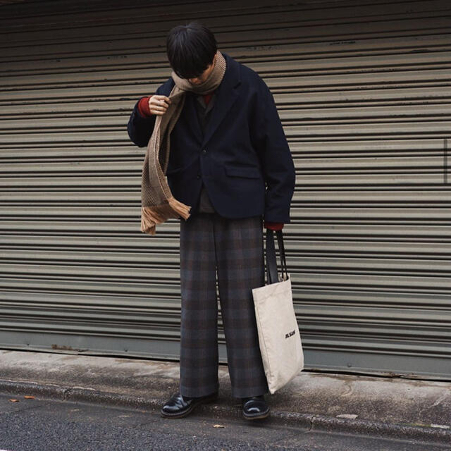 希少　極美品　URU 19AW wool check wide pants