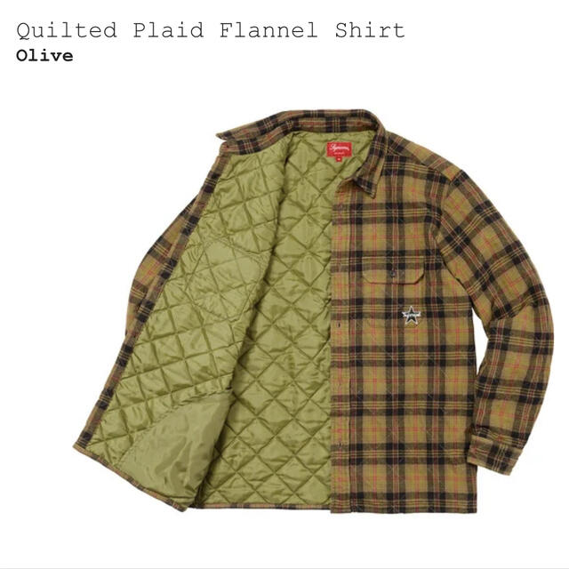 Supreme Quilted Flannel Shirt Olive Mサイズ 1