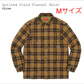 Supreme Quilted Flannel Shirt Olive Mサイズ