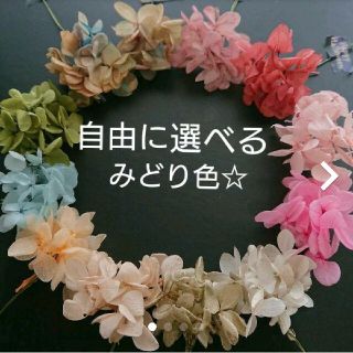 白ぶ様用 みどり色☆ 髪飾り   プリザーブド ハンドメイド アジサイ かすみ草(ヘアアクセサリー)