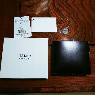 タケオキクチ(TAKEO KIKUCHI)の新品 タケオキクチ メンズ コードバン二つ折り財布 ワイン(折り財布)