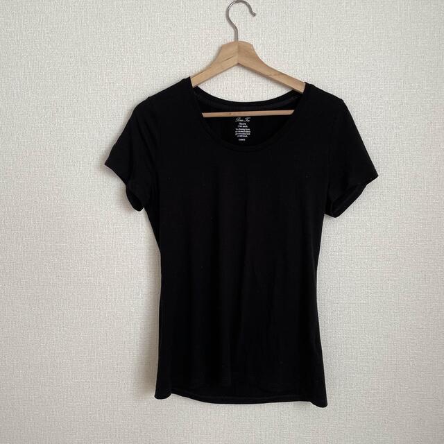GU(ジーユー)のGU ジーユー 無地 ブラック Tシャツ レディースのトップス(Tシャツ(半袖/袖なし))の商品写真