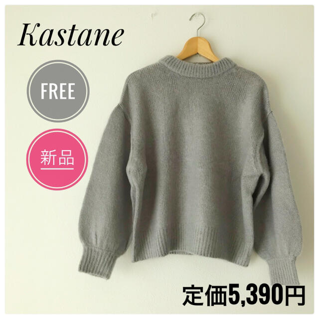 Kastane(カスタネ)の【新品未使用】Kastan カスタネ ニットセーター ボリューム袖 グレー F レディースのトップス(ニット/セーター)の商品写真