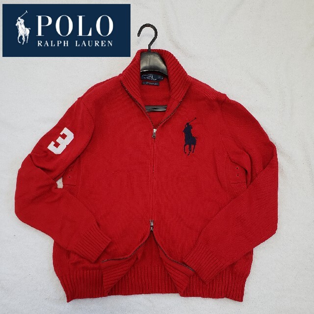 POLO RALPH LAUREN(ポロラルフローレン)の【まっちゃん様専用】ポロラルフローレン　ジップアップ ニット メンズのトップス(ニット/セーター)の商品写真