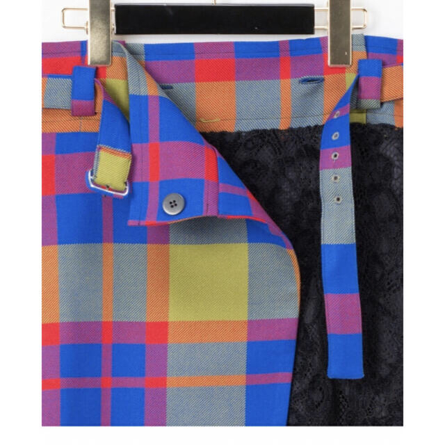 GRACE CONTINENTAL(グレースコンチネンタル)のCONTINENTAL チェックレーススカート ブルー36 レディースのスカート(ロングスカート)の商品写真