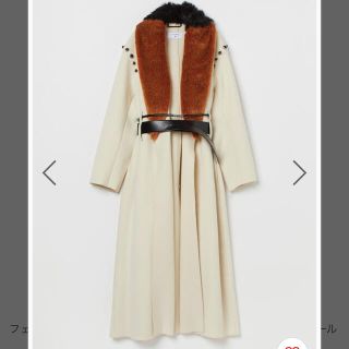 トーガ(TOGA)の未使用新品！H&M x TOGA フェイクファーカラーウールコート(ロングコート)