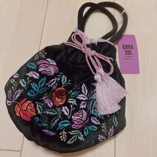 フランフラン(Francfranc)のANNA SUI×Francfranc 巾着バッグ ブラック(ハンドバッグ)