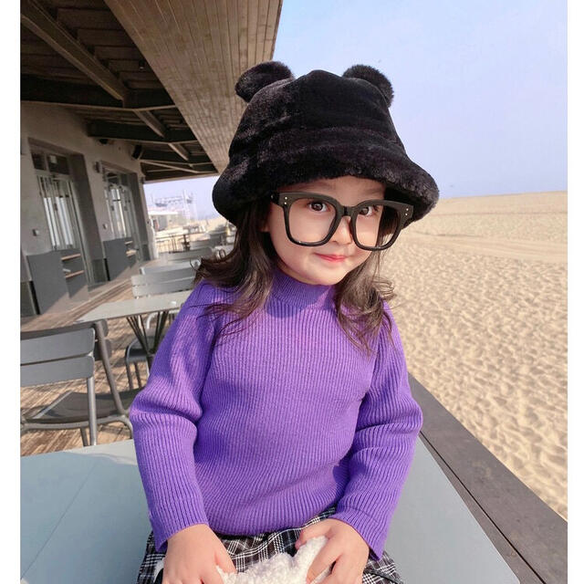 ZARA KIDS(ザラキッズ)のキッズ　ベビー　バケットハット　クマ耳  レオパード　ブラック　ボア　韓国子供服 キッズ/ベビー/マタニティのこども用ファッション小物(帽子)の商品写真