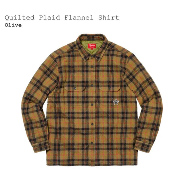 supreme Quilted Plaid Flannel Shirt オリーブ 1