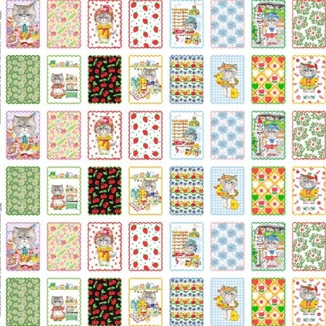 ネイビーシー コヤンイサムチョン 生地 パターンシリーズ ルミのカード