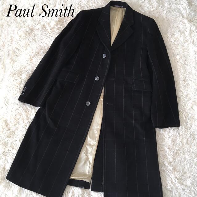 Paul Smith ポールスミス　アンゴラ混　チェスターコート　チェック約４７cm身幅