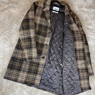 ザラ(ZARA)の【極美品】激レア ZARA ウールコート チェック オーバーサイズ XL(チェスターコート)