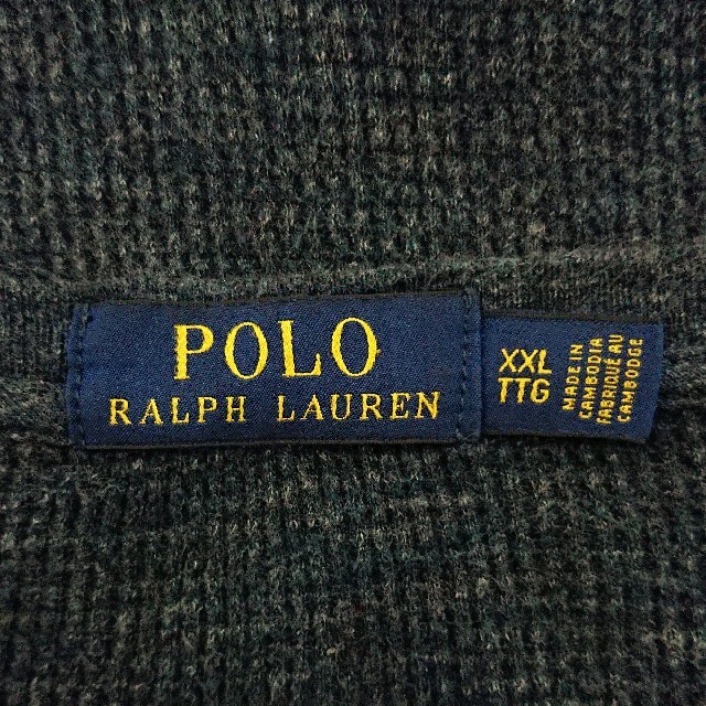 POLO RALPH LAUREN(ポロラルフローレン)のポロ ラルフローレン オーバー サイズ ワンポイント ロゴ ワッフル 長袖 メンズのトップス(Tシャツ/カットソー(七分/長袖))の商品写真