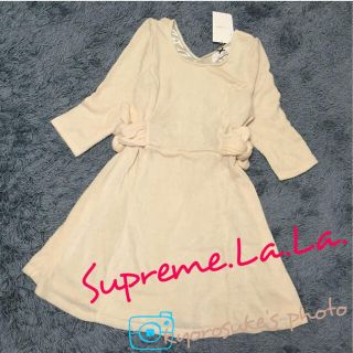 シュープリームララ(Supreme.La.La.)のシュープリームララ　ウエストリボンニットワンピース(ひざ丈ワンピース)