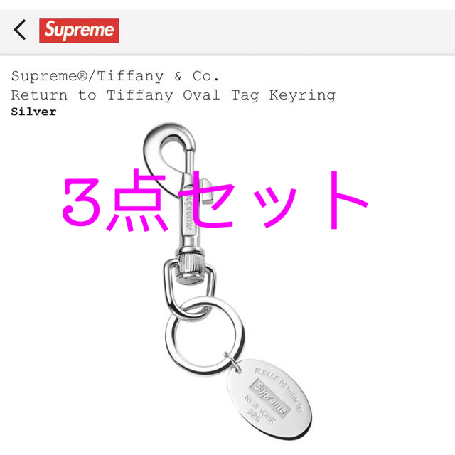 Tiffany & Co.(ティファニー)のSupreme Tiffany Oval Tag Keyring Silver メンズのファッション小物(キーホルダー)の商品写真