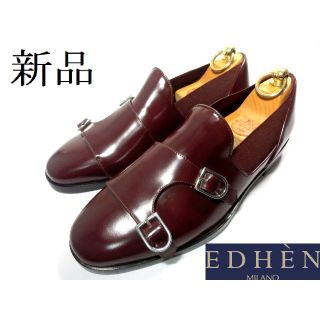 サントーニ(Santoni)の【新品】EDHEN ダブルモンク サイドゴア スリッポン 5 24.5(スリッポン/モカシン)