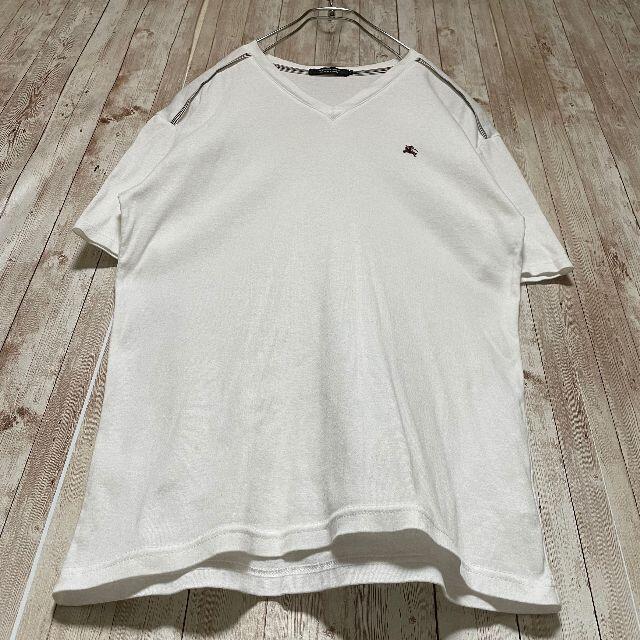 BURBERRY BLACK LABEL(バーバリーブラックレーベル)のBURBERRY BLACK LABEL Vネック Tシャツ ワンポイント 刺繍 メンズのトップス(Tシャツ/カットソー(半袖/袖なし))の商品写真