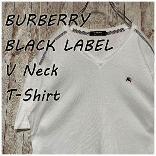 バーバリーブラックレーベル(BURBERRY BLACK LABEL)のBURBERRY BLACK LABEL Vネック Tシャツ ワンポイント 刺繍(Tシャツ/カットソー(半袖/袖なし))