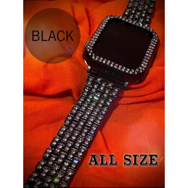 アップルウォッチカスタムベゼルダイヤカバーベルトセット　最新グレードモデル メンズの時計(その他)の商品写真