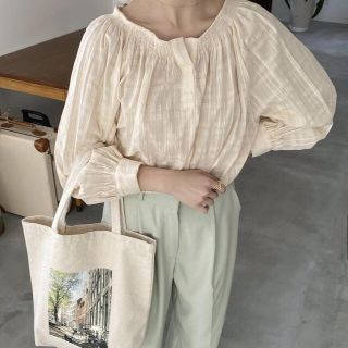 フーズフーチコ(who's who Chico)のmuguet round check blouse(シャツ/ブラウス(長袖/七分))