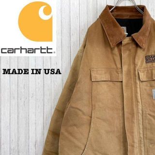 カーハート(carhartt)のカーハート　USA製　ダックジャケット　キャメル　ビッグサイズ　企業モノ　中綿(ブルゾン)