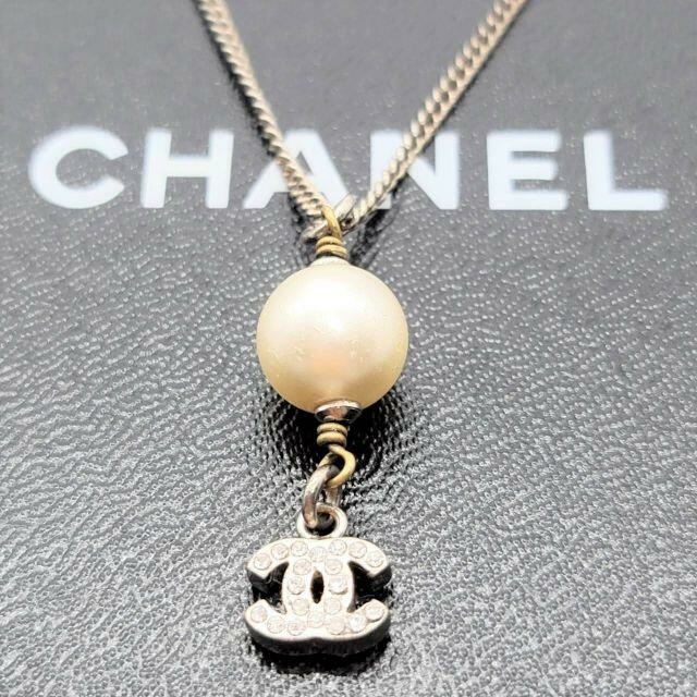 確実正規品　Chanel　パール　ラインストーン　ネックレス