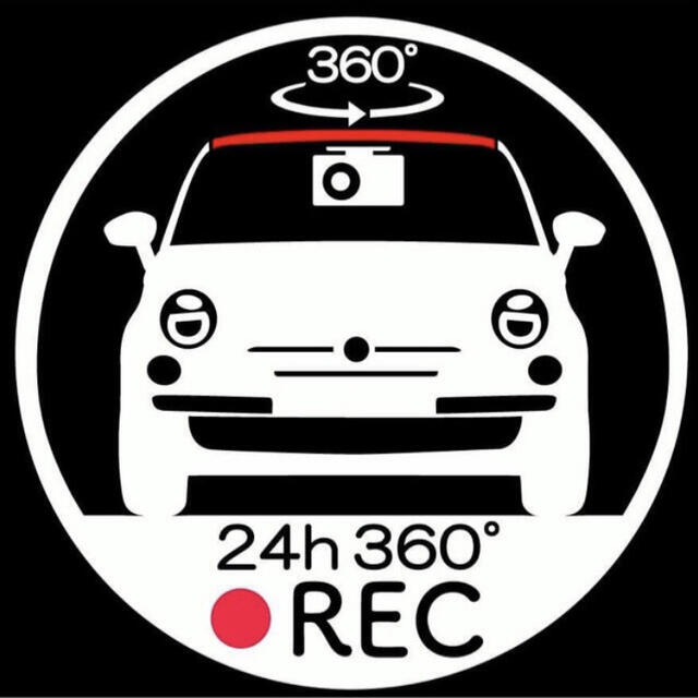 フィアット　500 ドライブレコーダー　ドラレコ　ステッカー　無料車種変更可能 自動車/バイクの自動車(車外アクセサリ)の商品写真