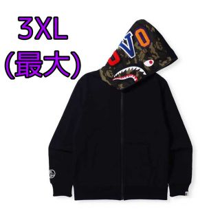 アベイシングエイプ(A BATHING APE)のbape ovo シャークパーカー　XXXL(3XL)(パーカー)