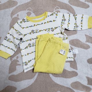 ユニクロ(UNIQLO)のパジャマ80 白くまちゃん　こぐまちゃんホットケーキ　キルトパジャマ(パジャマ)