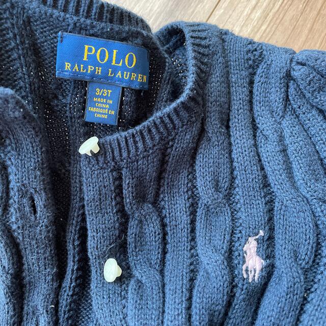 Ralph Lauren(ラルフローレン)のラルフローレン　ペプラムニットカーディガン　3T 100cm キッズ/ベビー/マタニティのキッズ服女の子用(90cm~)(カーディガン)の商品写真