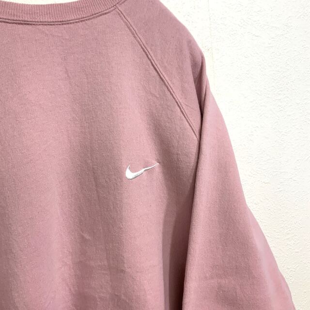 90‘s  NIKE 銀タグ ワンポイント刺繍 スウェット ピンク 2