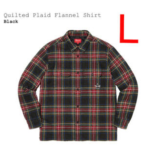 シュプリーム(Supreme)のsupreme Quilted Plaid Flannel Shirt L 黒(シャツ)