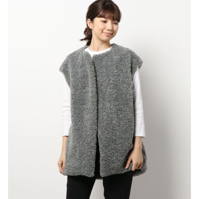 ♡新品タグ付き IENA ファーコクーンジレ グレー