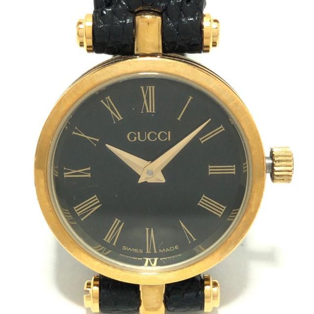 Gucci - GUCCI(グッチ) 腕時計 - レディース 黒の+giftsmate.net