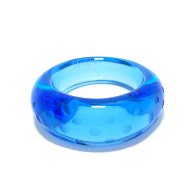 バカラ リング - クリスタルガラス ブルー