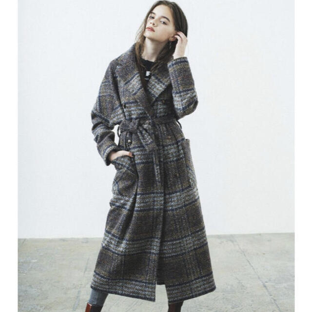 juemi Long Double Check Coat 値下げ 【待望☆】 4800円引き www.gold