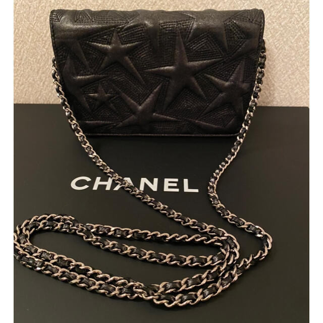 正規品 CHANEL チェーンウォレット スターエンボス