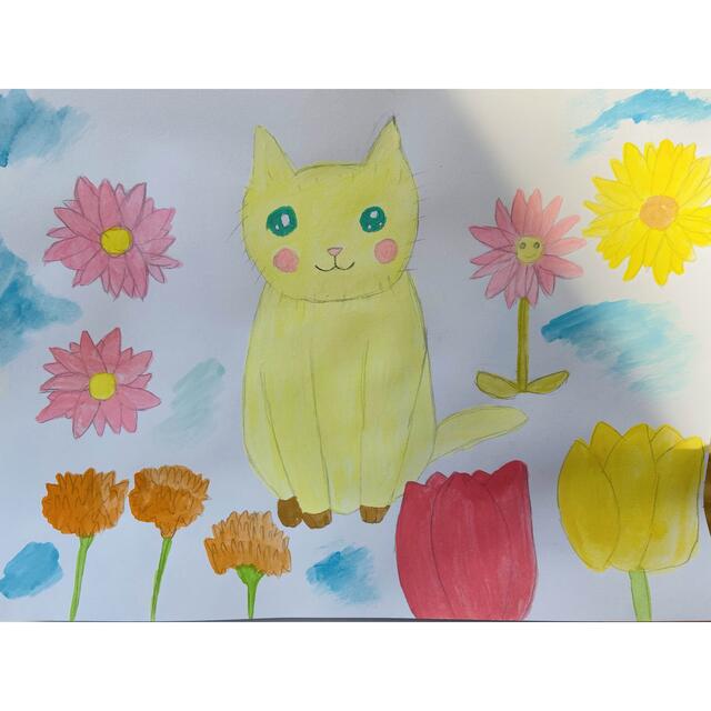 猫とお花の絵の通販 By ラッシー フラワー ラクマ
