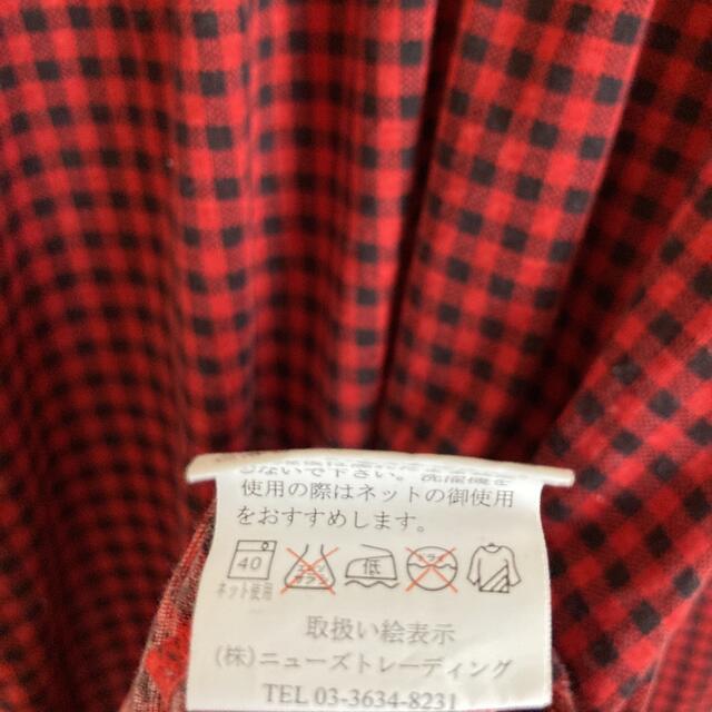 赤黒ギンガムチェックの長袖カットソー レディースのトップス(カットソー(長袖/七分))の商品写真