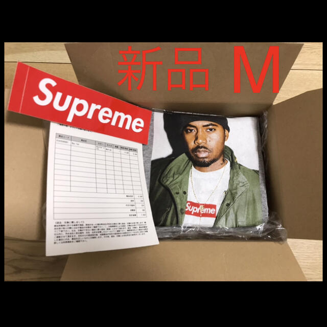 新品 17 supreme NAS TEE M  heather grey