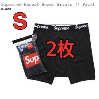 シュプリーム(Supreme)のsupreme hanes ボクサーパンツ　黒 バラ売り　ステッカー1枚(ボクサーパンツ)