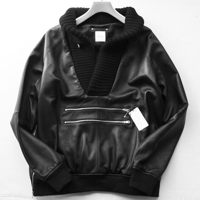 ポールスミス》新品 上質羊革 ビッグカラー プルオーバー レザー