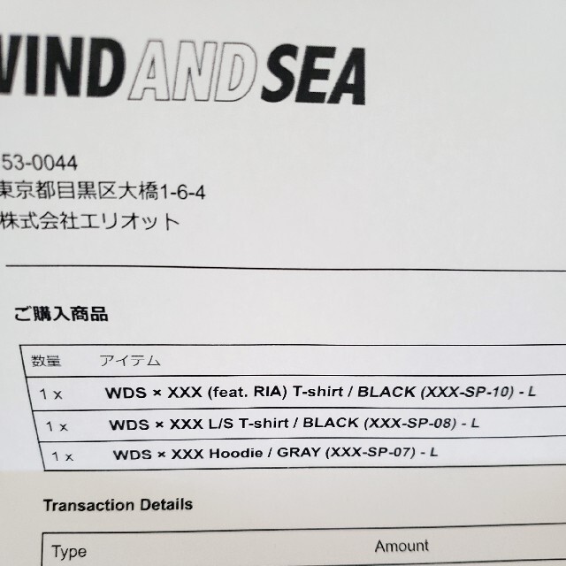 Lサイズ　windandsea godselection xxx コラボモデル