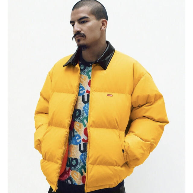 シュプリーム2019FW Leather Coller Puffy Jacket - ダウンジャケット